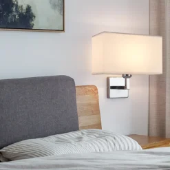 E27 Fabric Wall lamp with Switch LED Spotlight Reading Light Bedroom Study Equipment Hotel Bedhead Nordic Home Decoration Light