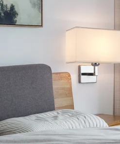 E27 Fabric Wall lamp with Switch LED Spotlight Reading Light Bedroom Study Equipment Hotel Bedhead Nordic Home Decoration Light