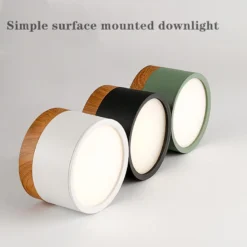 Alternative view of LED Downlight dimmable 5W 7W 9W12W15W Nordic wood modern Led surface mounted ceiling light spotlight, interior decoration light