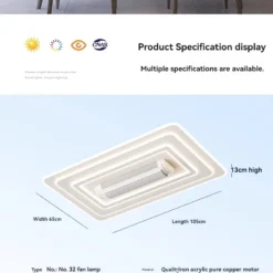 LED Invisible Bladeless Ceiling Fan Chandelier Smart Home Decoration for Living Room Bedroom Children's Room Indoor Lamps - Image 4