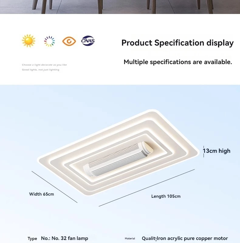 LED Invisible Bladeless Ceiling Fan Chandelier Smart Home Decoration for Living Room Bedroom Children's Room Indoor Lamps - Image 4
