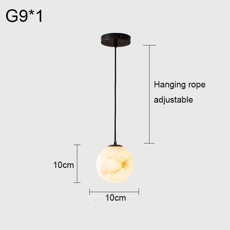 Luxury Marble Moon Chandelier Hotel Restaurant Aisle Bedroom Bedside Storefront Decoration Copper Planet Pendant Lighting - Image 6