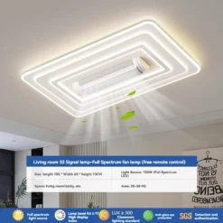 LED Invisible Bladeless Ceiling Fan Chandelier Smart Home Decoration for Living Room Bedroom Children's Room Indoor Lamps - Image 6