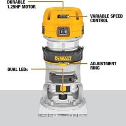 Alternative view of Max DWP611 1.25 HP Fresadora Compacta de Velocidad Variable y Par de Torsión, 1.25 Hp con Luz LED