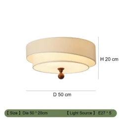 Wabi Sabi Antique Bedroom Ceiling Lights Circular Green/white Cloth Lamp Cafe Kitchen Bedroom Decor Ceiling Lamps Luminaires - Image 6