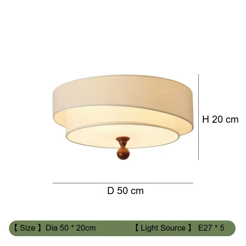 Wabi Sabi Antique Bedroom Ceiling Lights Circular Green/white Cloth Lamp Cafe Kitchen Bedroom Decor Ceiling Lamps Luminaires - Image 6