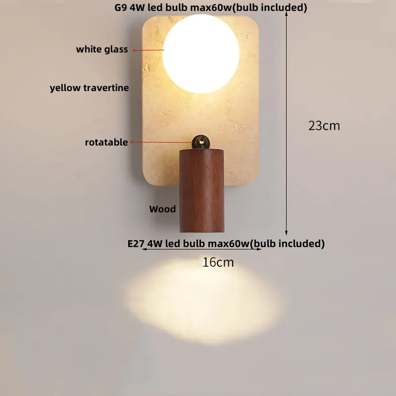 Lámpara de pared LED de vidrio blanco IWHD, lámpara de noche, vestíbulo, pasillo, estilo nórdico moderno, cueva amarilla, piedra creativa, lámpara de escalera - Image 12