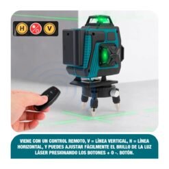 Nivel Laser Verde 16 Líneas 3D 4D a Batería + Trípode Maleta - Imagen 3