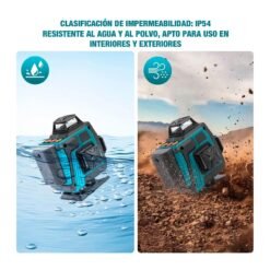 Nivel Laser Verde 16 Líneas 3D 4D a Batería + Trípode Maleta - Imagen 6
