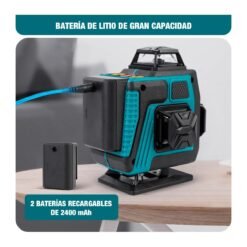 Alternative view of Nivel Laser Verde 16 Líneas 3D 4D a Batería + Trípode Maleta