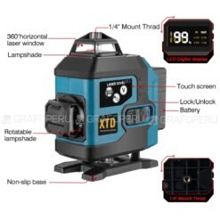 Nivel Laser Verde 16 Lineas 4D Digital + Tripode XTD Original Garantia - Imagen 6